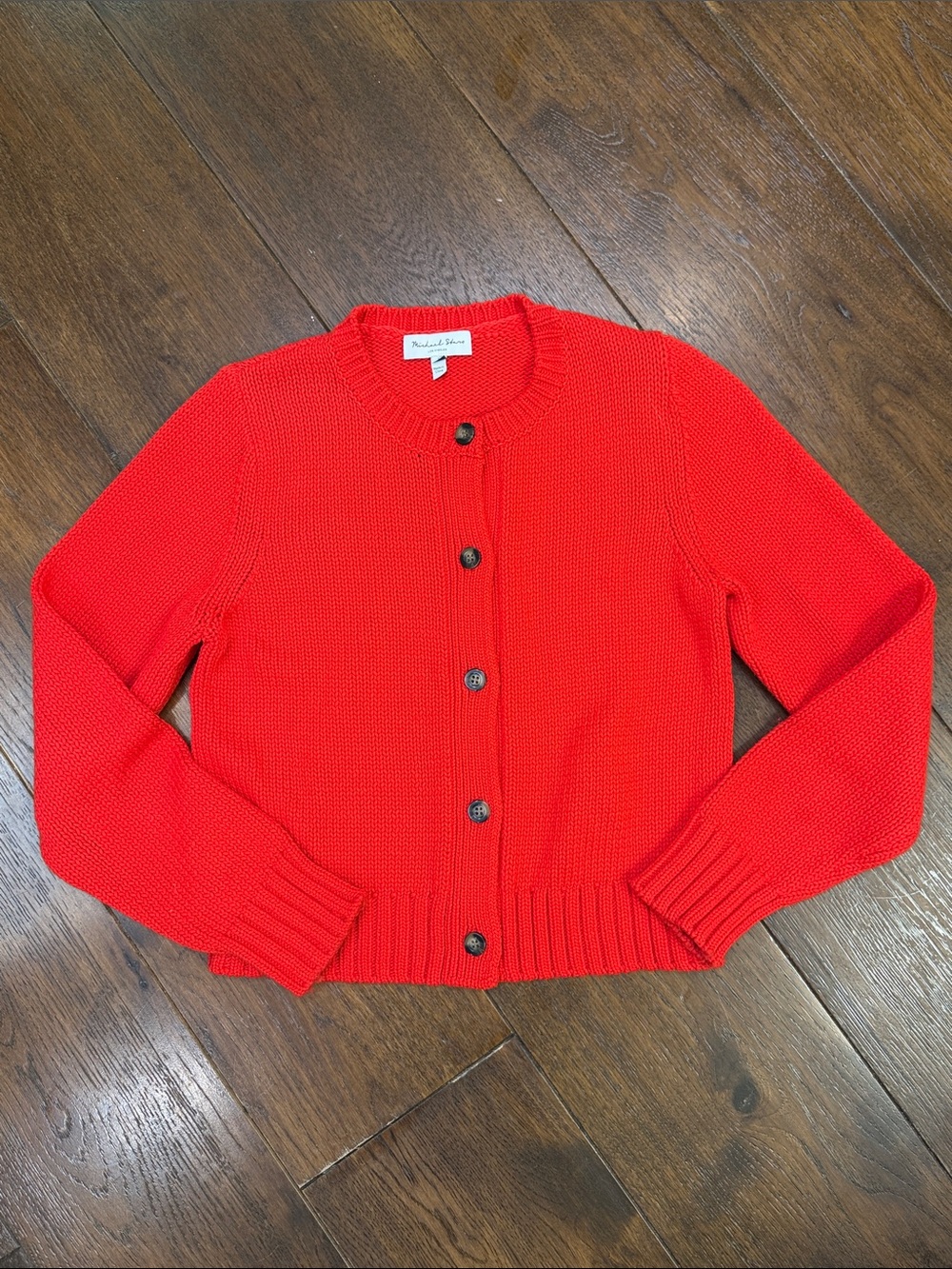 Michael Stars - Women’s Willa Crew Cardigan Sweater Button-Up - Red -Size: Small